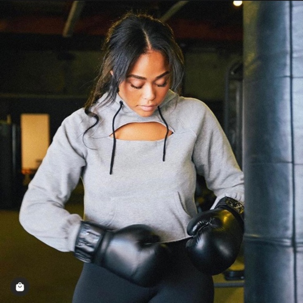 NWT SECNDNTURE Cut Out Cropped Hoodie